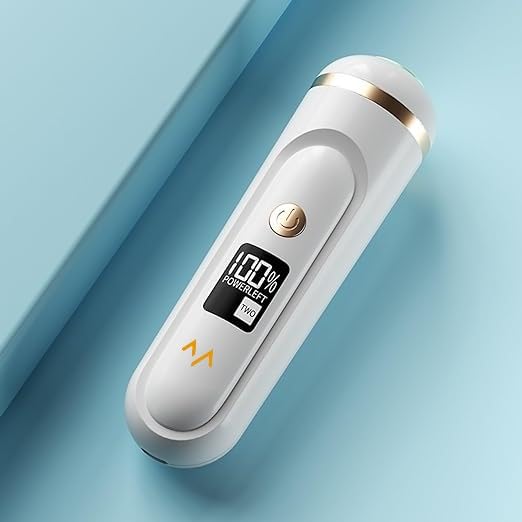 7MD Callus Remover For Feet Portable Cordless With Rechargeable Battery and 2 Speed Adjustments (White)