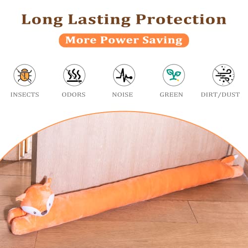 My OLi 36" Under Door Draft Stopper Stuffed Fox Heavy Duty Door Draft Blocker Noise Dust Wind Stop Soundproof Energy Saver for Indoor Home Children's Room - Image 2
