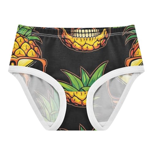 Stylish Girls Underwear Toddler 2t Cotton Panties for Girl Pineapple Skull Sunglasses Black Briefs Kids Undies