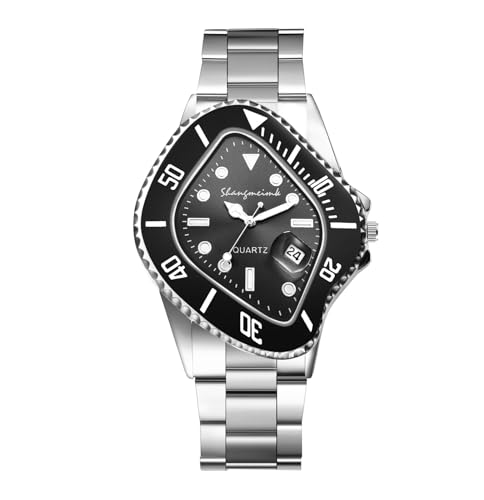 Montre analogique hexagonale à lecture facile avec date loupe et éclairage LED Aroncent