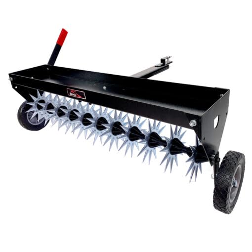 Brinly-Hardy 40 in. Pull-Behind Spike Aerator with Transport Wheels for Lawn Tractors and Zero-Turn Mowers SAT2-40BH-G