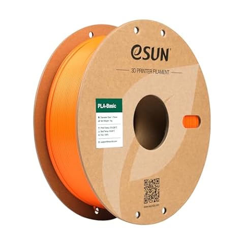 eSUN PLA Filament 1.75mm, PLA Basic Dimensional Accuracy +/- 0.05mm, 1KG Spool (2.2 LBS) Speedy Filament for 3D Printers,Orange