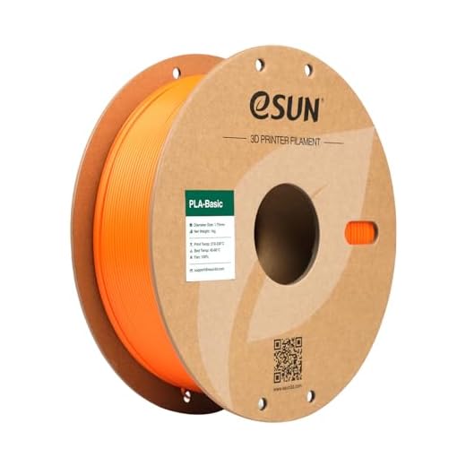 eSUN PLA Basic Filament 1.75mm, 3D Printer Filament High Speed PLA for Fast Printing, 1KG Spool (2.2 LBS) 3D Printing Filament for High Speed 3D Printers, Orange