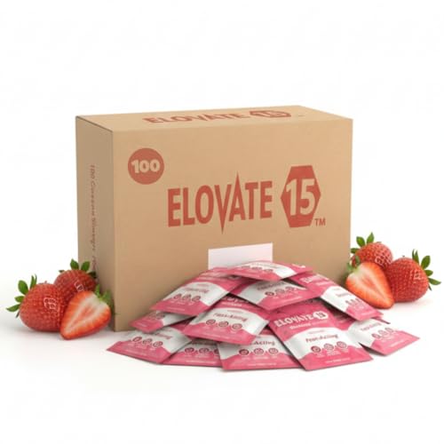 Fast Acting Glucose Powder Packets, Strawberry – Instant Dissolve, No Water Needed | 15g Pure Dextrose | Waterproof SlimPaks | Made in USA | Gluten-Free (Pack of 100)