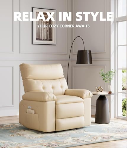Sillón ergonómico reclinable beige piel sintética miniatura 6