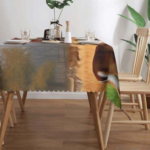 Nappe rectangulaire de ferme avec cerf décoration table extérieure