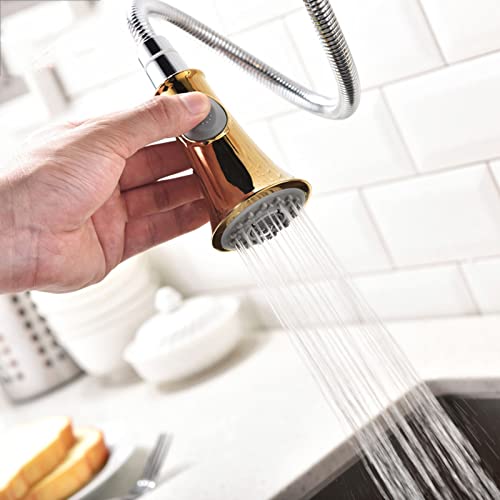 Robinet de cuisine avec douchette extractible rétractable pour simplifier vos recettes doré - 4