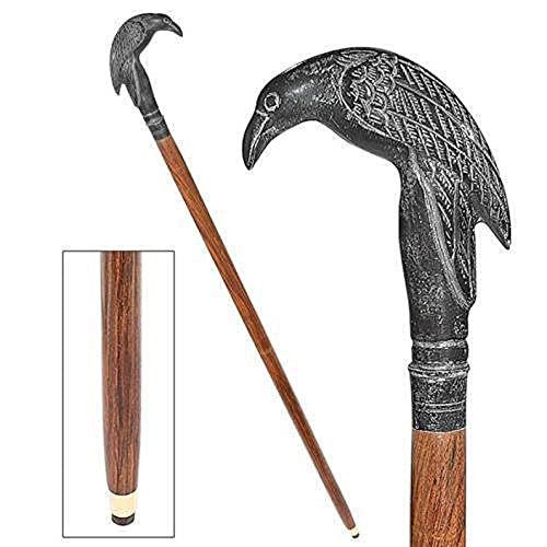 Black Victorian Sitting Crow Walking Stick ~ Long Steampunk Walking Stick ~ Wooden Walking Cane ~ X-mas Gift