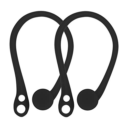 Ear Hooks for AirPods, Anti-Lost Secure Earhook Holders Attachment Loops for Apple AirPods 1 & 2 Earphone Earbuds (Black)