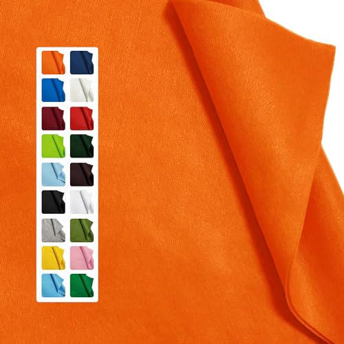 Orange Square Felt Fabric 36" x 36" 1.6mm Thick Craft Felt Sheet