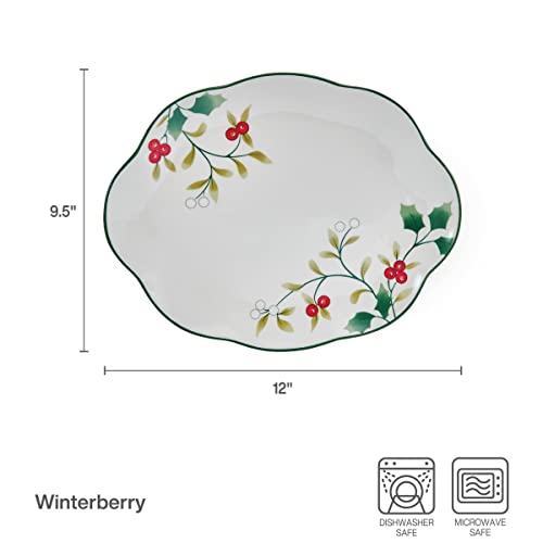 Pfaltzgraff Winterberry Holiday Set Of 2 Serving Plates, 10 Inch And 12 Inch, Multicolored #TOP3