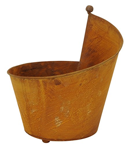 Posiwio mittlere dekorative ausgefallene Pflanz-Schale Deko-Schale Kräuter-Schale Metall edelrost