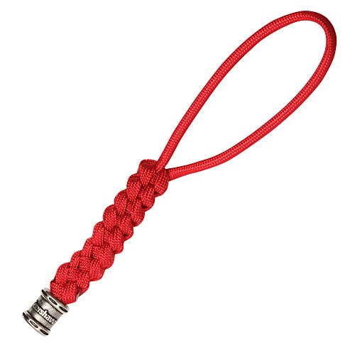 Kershaw Knife Lanyard (LANYARDKER18); Durable Red Wrapped Paracord Finished with Custom Molded Kershaw Logo Bead; Large Lanyard Hole Fits Most Kershaw Knives; Can Be Unwoven to Two Lengths of Cord