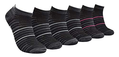 Puma Women's 6 Pack Sportstyle Low Cut Socks Black/Blue, Sock Size 9-11 P114444-012