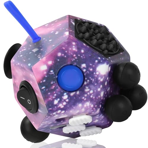 Fidget Cube à 12 Faces - Cube Anti Stress Fidget Toys Adultes Fidget Antistress Jouet pour Tous Les âges avec TDAH, TDA, TSA, ADHD by VCOSTORE