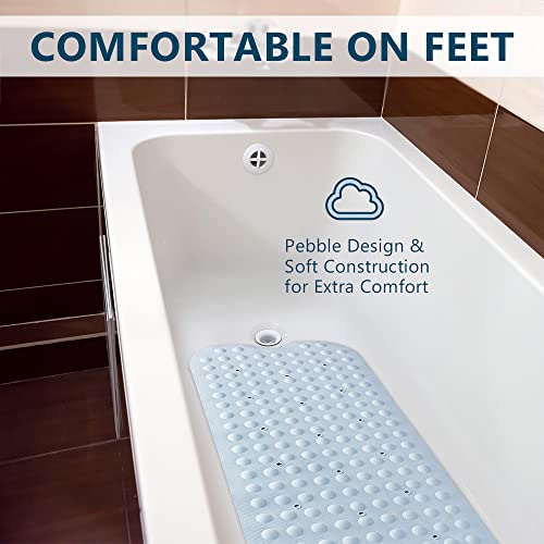 Comfilife B08XYJ2PJ4 Bath Mat For Bathroom Tub And Shower – Non Slip Extra Large Bathtub Mat With Drain Holes & Suction Cups – Machine Washable Rubber Mats To Keep Bathtub Clean thumb #2