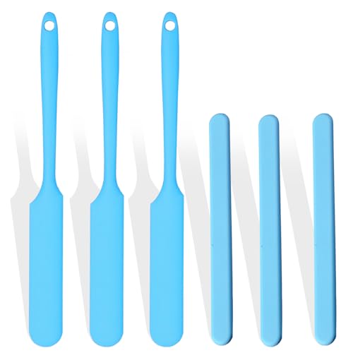 Image of 6Pcs silicone wax applicator Non-stick Waxing Applicator Hair Removal Sticks Applicator Spatula Reusable Hard Wax Scraper for Home Salon Body Use (Blue)