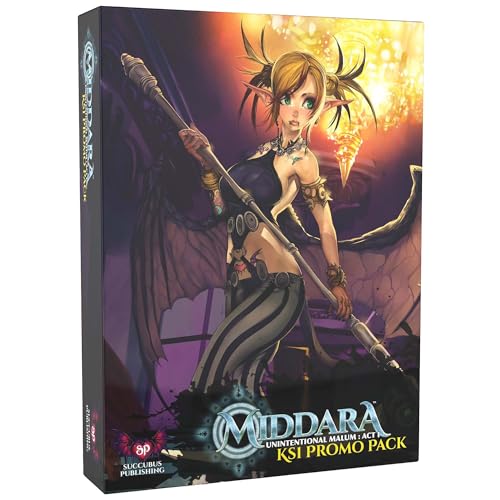 Pack Promocional KSI para Middara - Expansión Compatible con Middara Unintentional Malum: Acto 1, Juego de Mesa Cooperativo de Fantasía para Amigos y Familia (1-4 Jugadores)