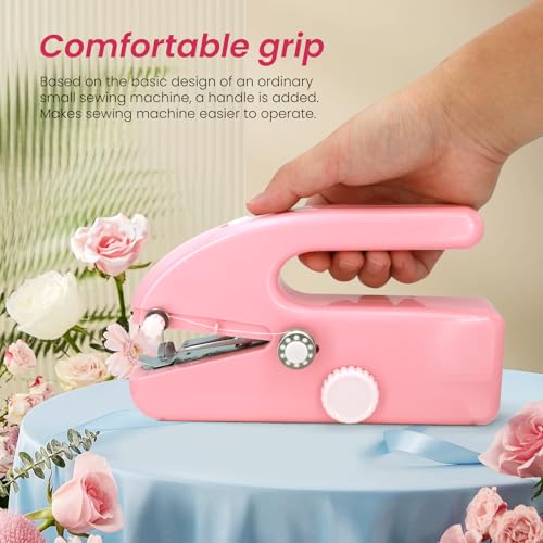 Image of Handheld Sewing Machine, Dual Speed Portable Stitch for Beginners | Two-speed Control, Compact Handheld Design, Quick Repairs on Clothes, Fabrics, and Home Items, Travel, Easy to Operate