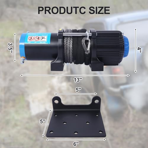 Winche eléctrico 12V 4500lb para ATV/UTV resistente al agua miniatura 2