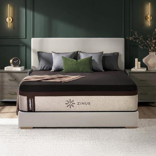 Image of Zinus Lumbar+ Premium Memory Foam Mattress - 14 Inch, Queen, Lumbar Support, Targeted Pressure Relief, Cooling Gel & Green Tea, Fiberglass Free, Medium Firm, CertiPUR-US & OEKO-TEX Certified