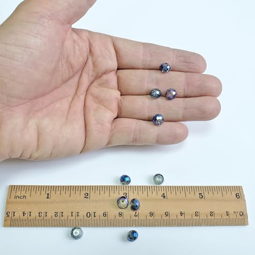 Image of 8mm Rondelle Clear Blue Glass Beads for Jewelry Making 300pcs Faceted Briolette Shape Crytal Spacer Beads for Bracelet Necklace, bz-wholesale-8mm-Clear Blue-n