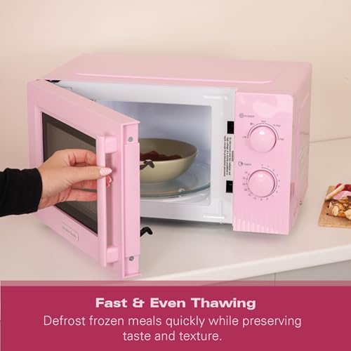 Hamilton Beach Microwave, 20L, Miami, 800W, Manual Dial Controls, Quick Defrost, 35 Min Timer, 5 Cooking Levels, Flamingo Pink - HBMX20F - Image 6