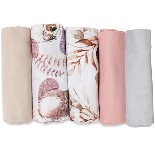 FENSILO Mulltücher Baby|Spucktücher Baby|Mullwindeln|5er...