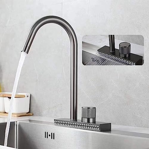 Mitigeur d'évier de cuisine mélangeur avec bec cascade moderne pour évier compact - 7