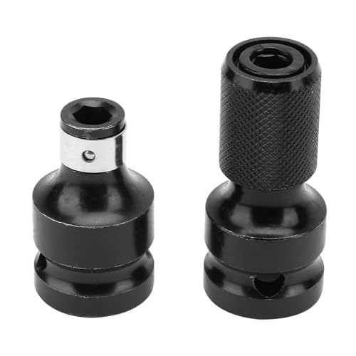 Impact Grade Hex Socket Adapter Telescopic Drill Chuck Converter with Secure Retention 2Pcs Set for Mechanics DIY Projects