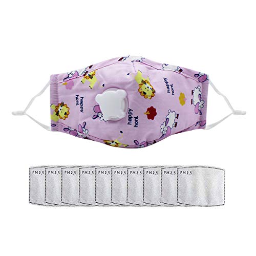 mossty 1 + 10 pc,Cute Kids Washable,Cotton Reusable,Pink Cartoon Random