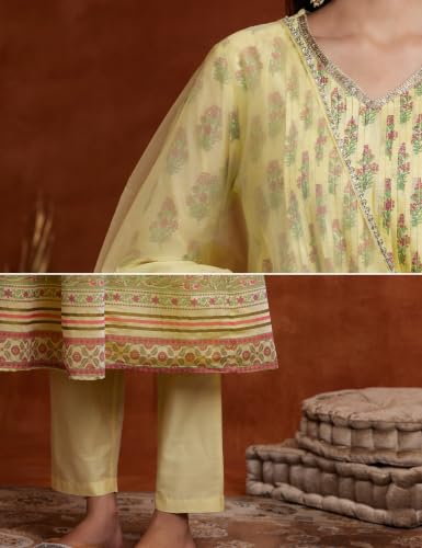Image of Amazon Brand - Myx Women's Kurta Pant Set with Dupatta| Salwar Suit (Available in Plus Sizes)