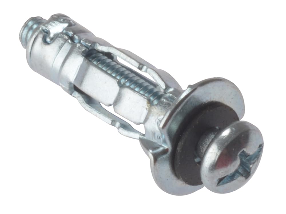 ForgeFix Metal Cavity Anchors | M4 x 45mm | Zinc Plated | Bag 10