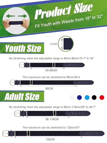 12 Pieces Baseball Belts Bulk Softball Belts Packs Leather Belt Adjustable Softball Belt Stretch Sports2