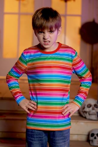Unisex Kids Halloween Long Sleeve Striped T Shirt 3-12 Years3