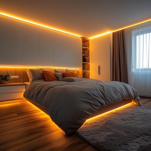 Image of LED Strip Lights 24V COB Gold Yellow Dimmable led Lighting16.4ft (Kit)