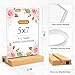 MaxGear L/T Shape Acrylic Sign Holder, 5 X 7 Clear Table Display Stand with Wooden Base, Flyer Menu Holder Photo Frames Paper Stand for Office, Wedding, Restaurants, Hotels 6 Pack