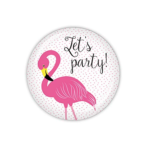 lijelove® FLAMINGO Let's party! - als Button, Magnet, Taschenspiegel oder Flaschenöffner erhältlich (Art. MD02-03)