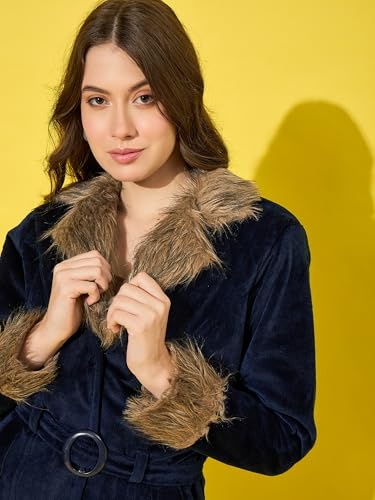 Image of Buynewtrend Velvet Winter Coat Women Jacket With Soft Fur
