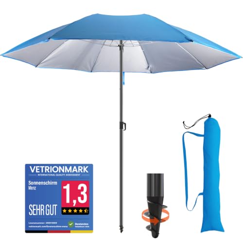 4smile Sonnenschirm Strand Ø 180 cm, Blau