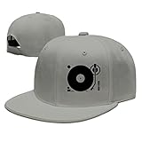 Custom Unisex Ash Adjustable Sports Headphones Record Disc Platter Disk Dj Play Vinyl Spin Snapback Flat Hip-hop Hat One Size