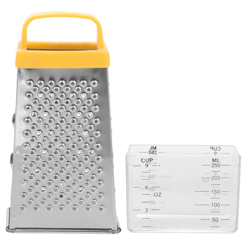 iplusmile 多機能ステンレス製野菜おろし器 非滑りハンドル付き 四面チーズ 野菜スライサー 時短調理用コンパクトグレーター ボックス収納可