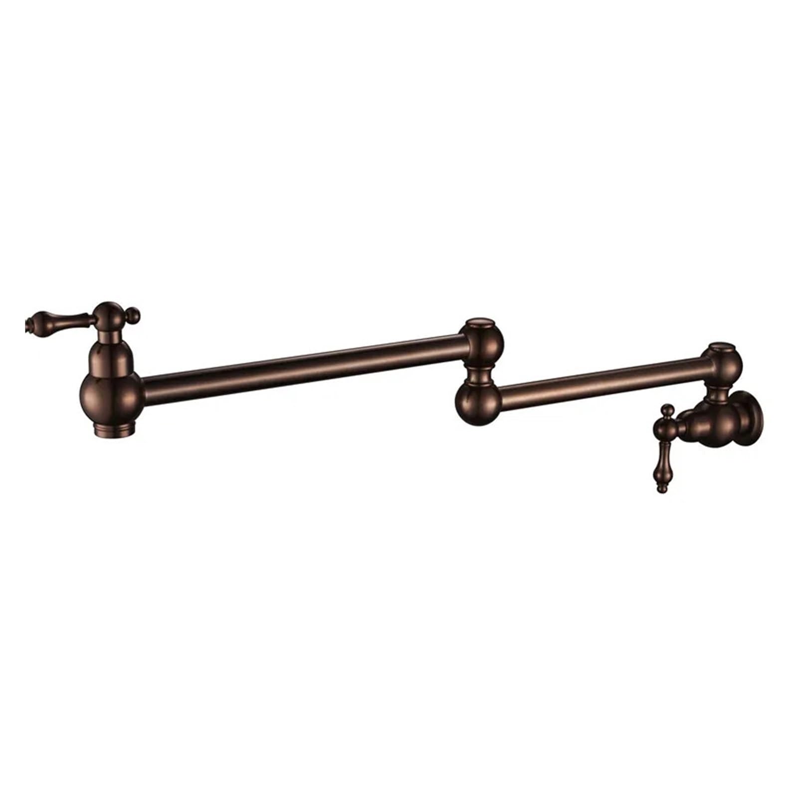 Ewsdsfs Mahogany Bronze Wall Mounted Dual Shut Off Valve Pot Filler Faucet With 22" Double-Jointed Swinging Spout Lever Handles(Mahogany Bronze)