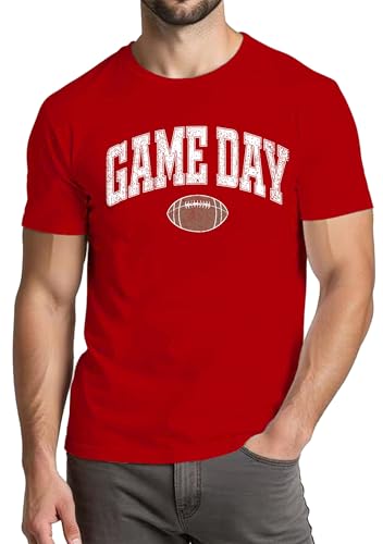Game Day Football Shirt Men: Funny Football Season Graphic Tee Tops Game Day Short Sleeve Shirt
