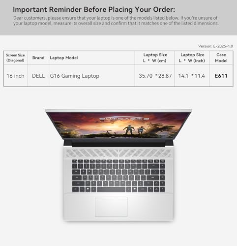 Smatree 16 inch Laptop Sleeve for DELL G16 7630, DELL Laptop Case with Accessory Pocket, YKK Zipper, Patented Super Corner Design (E611)2