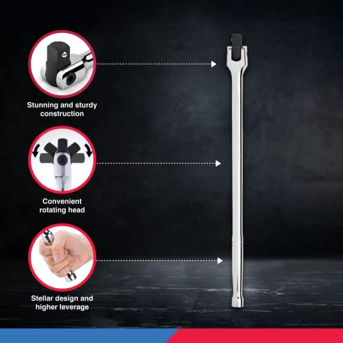 Image of NEIKO 00206A 1 /2 inch Breaker Bar, 1 /2-Inch Drive 24-Inch Breaker Bar, Flex Head Chrome-Moly Cr-Mo, Lug Nut Wrench, Tire Bar, Cheater Bar