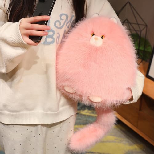 Image of PEACH CAT Fat Cat Stuffed Animal 11.8 inch Big Kitten Plushies Cute Plush Toys Birthday Gifts for Kids Pink