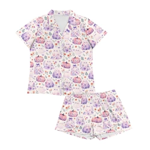 Image of Women's Short Sleeve Sleepwear Pajamas Nightwear with Pockets