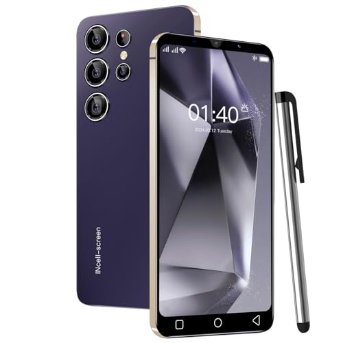 CatCalls Teléfono Móvil Barato, 5.0 Pulgadas Android 9.0 OS, 16GB ROM, Dual SIM Dual Cameras, Face ID Desbloquear Teléfonos Celulares,GPS,WiFi (S25Ultra-Purple)