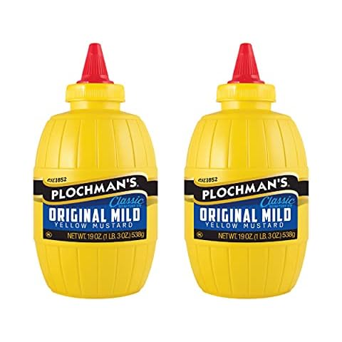 Plochman's Original Mild Classic Yellow Mustard, Original,vinegar, 19 Ounce (Pack of 2) Cover